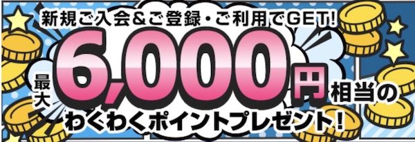 セディナカードJiyu!da!新規入荷キャンペーンは6,000円相当