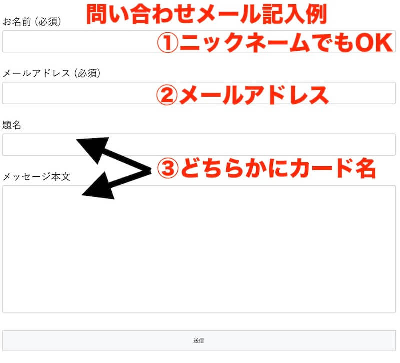 アメックスカード紹介メールの記入例