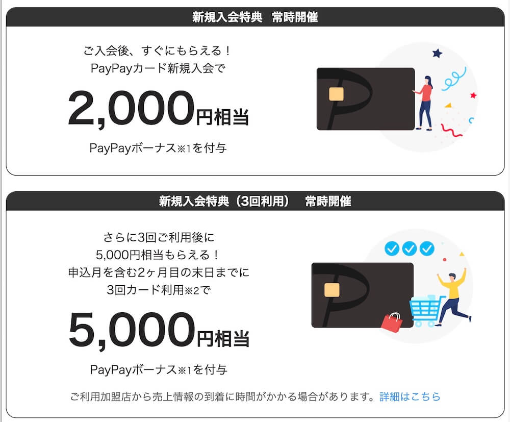 PayPayカード入会特典7,000円のPayPayボーナス