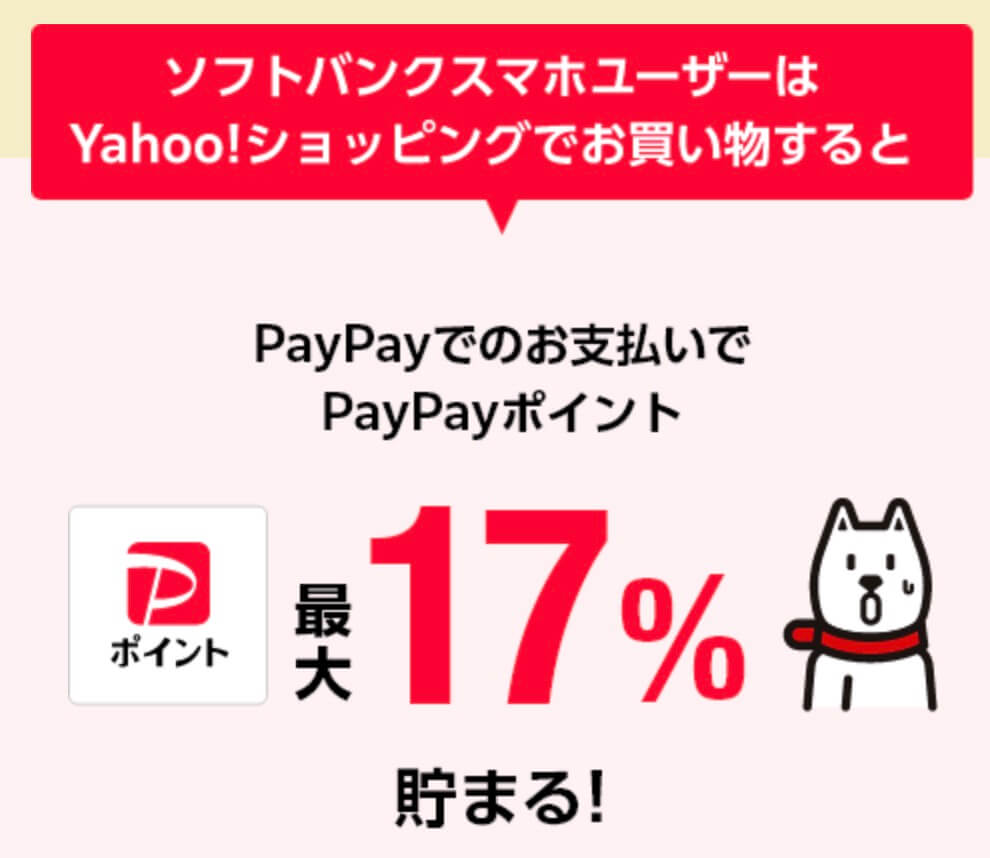 SoftBank契約者Yahoo!ショッピング17%還元