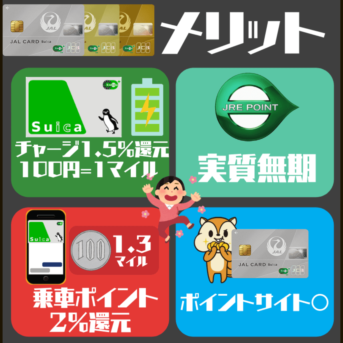 JALカードSuicaのメリット