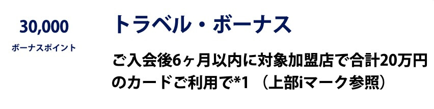 トラベルボーナス30,000ポイント