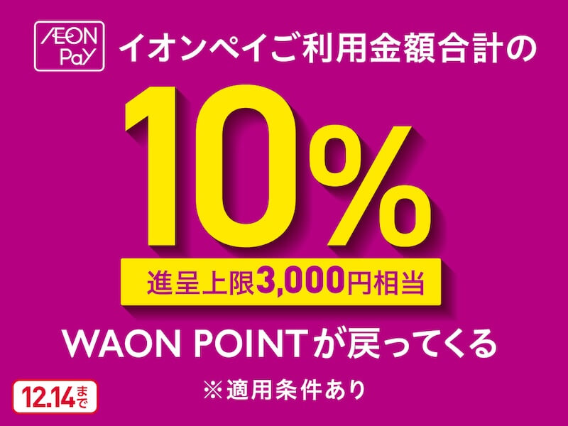 イオンペイの利⽤で10%ポイント還元キャンペーンの内容