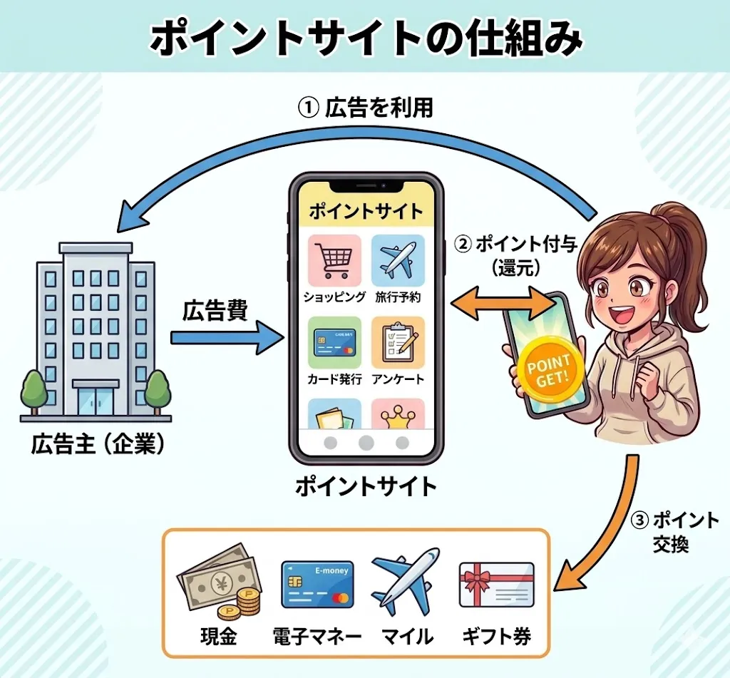 ポイ活アプリでポイントが貯まる仕組み