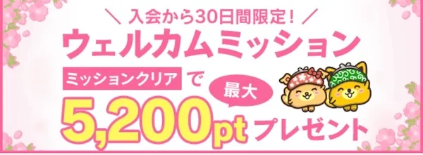 ポイントインカムウェルカムミッション