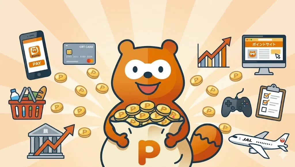 Pontaポイントの貯め方のイメージ図