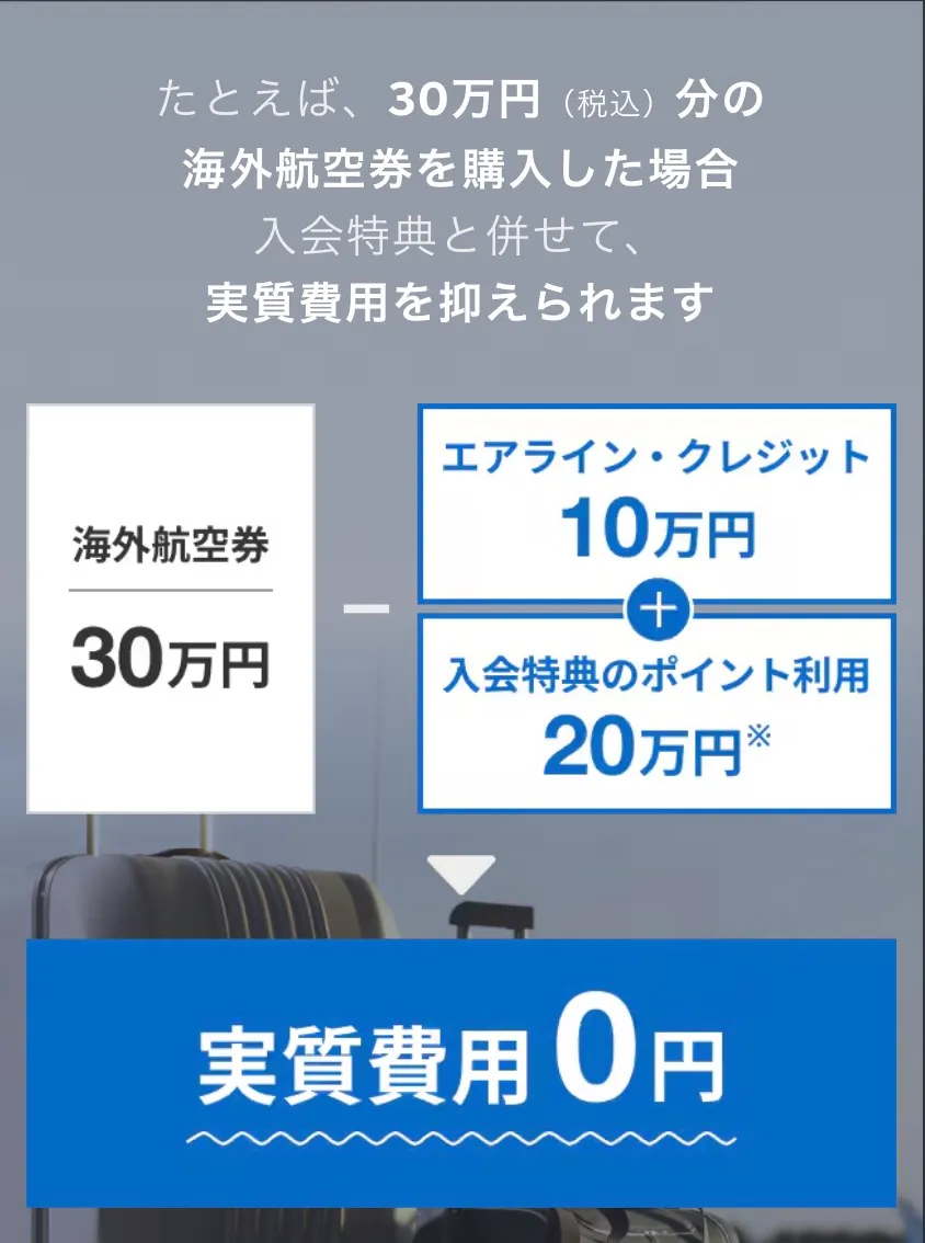 10万円のエアラインクレジットの使い道