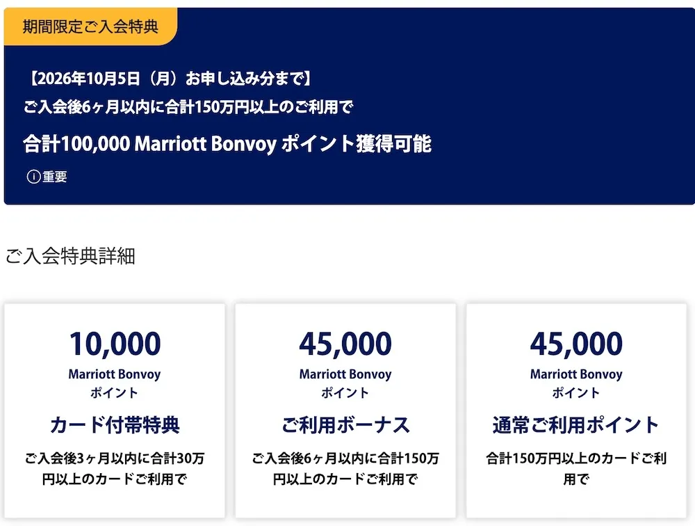 マリオットボンヴォイカードプレミアム新規入会キャンペーン